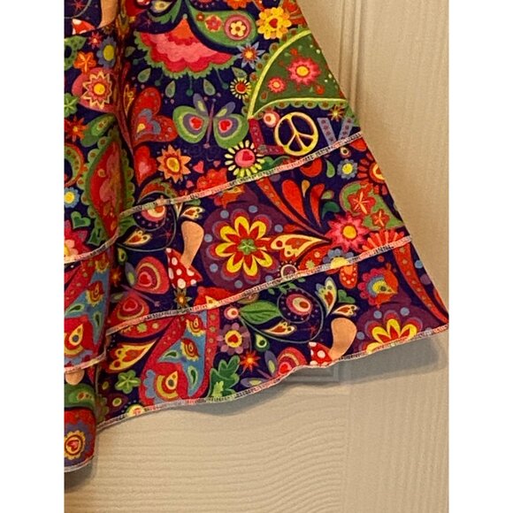 Bright Multicolor Paisley & Floral Print Tunic Dress With Flared Sleeves - Picture 6 of 12